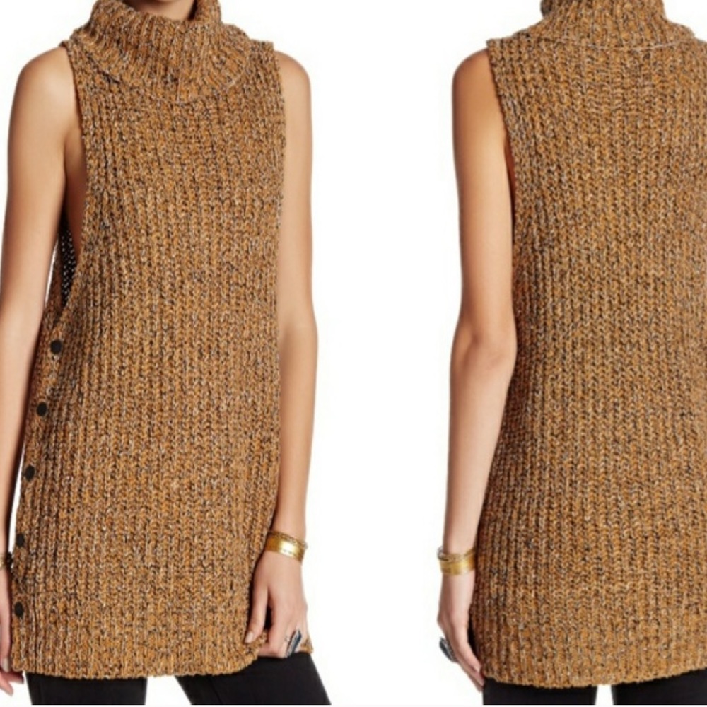 FREE PEOPLE Valentina Sleeveless Knit Turtleneck XS